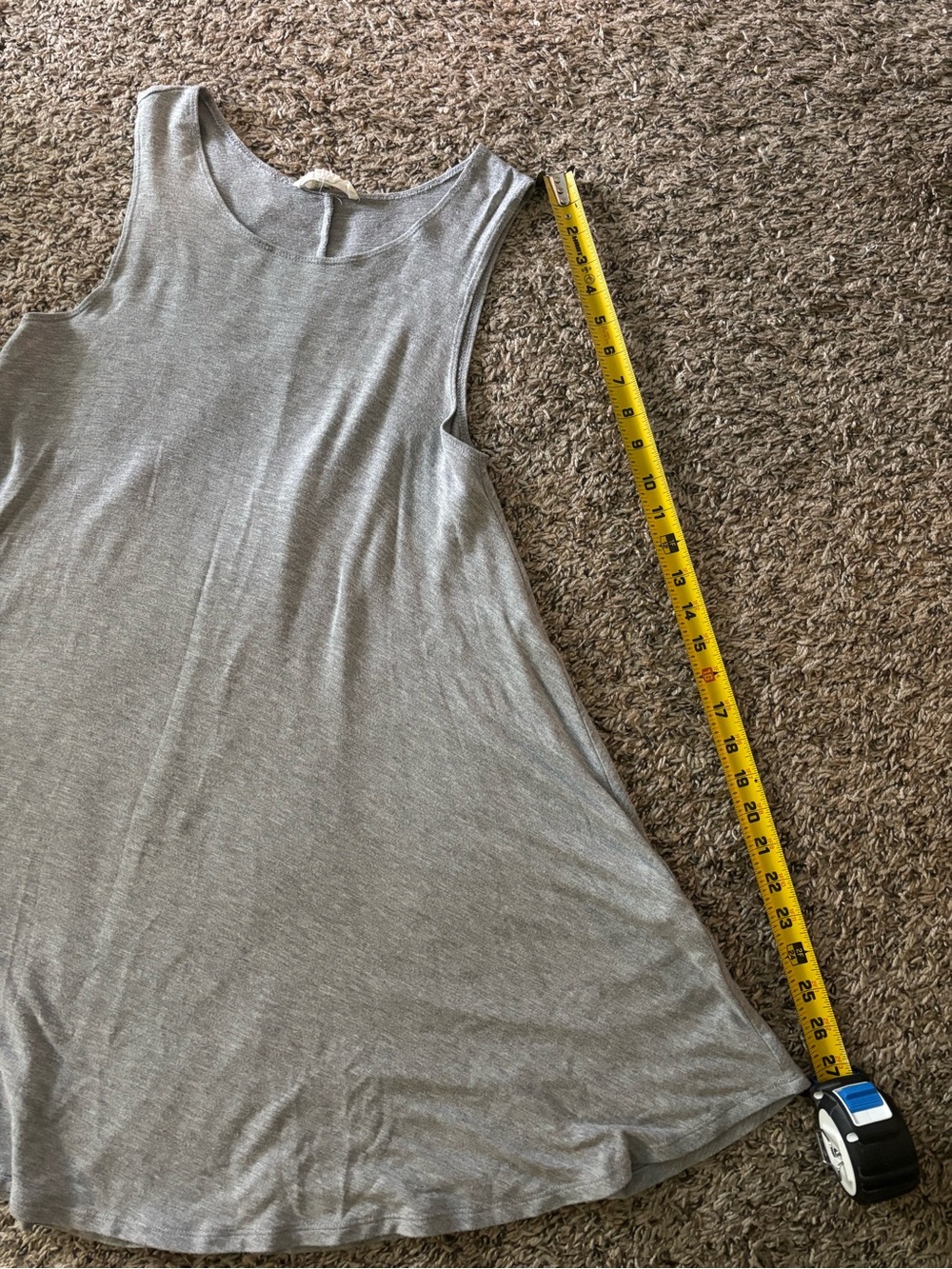 Forever 21 Taupe Sleeveless Swing Dress | Soft Casual A-Line Mini Dress - Picture 7 of 8